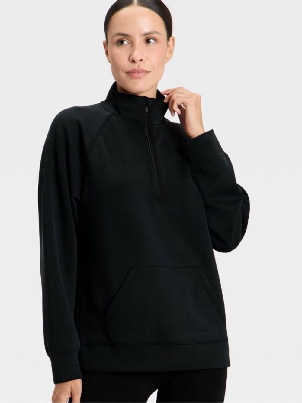 All in Motion XS Black Airy Sleek Half Zip Sweatshirt - Picture 3 of 3